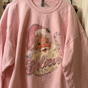 Pink Santa 'Believe' Sweatshirt